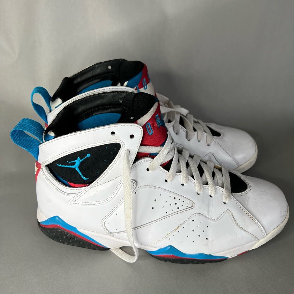 Jordan VII 7 Retro White/Orion Blue-Black-Infrared 304775-105 Mens size 10
